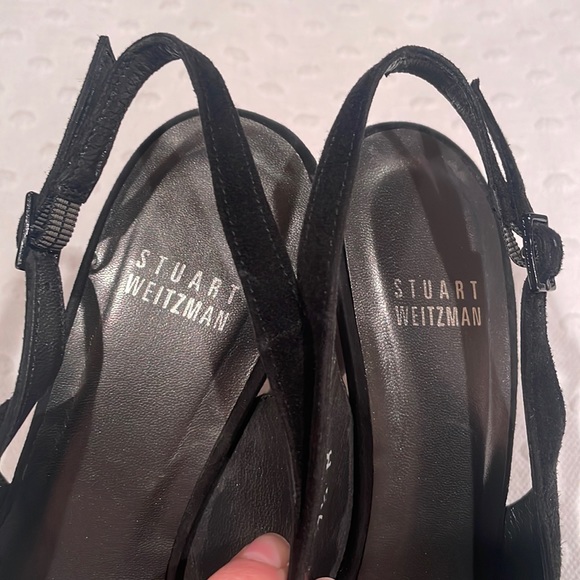 Stuart Weitzman Black Suede Platform Heels Size 7.5 - Picture 3 of 13